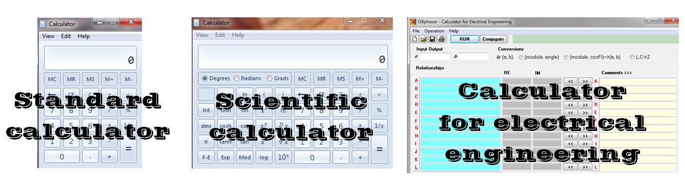 OBphasor - Calculator for electrical engineering